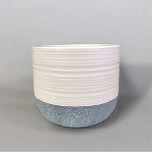 Elegant White and Gray Ceramic Vase
